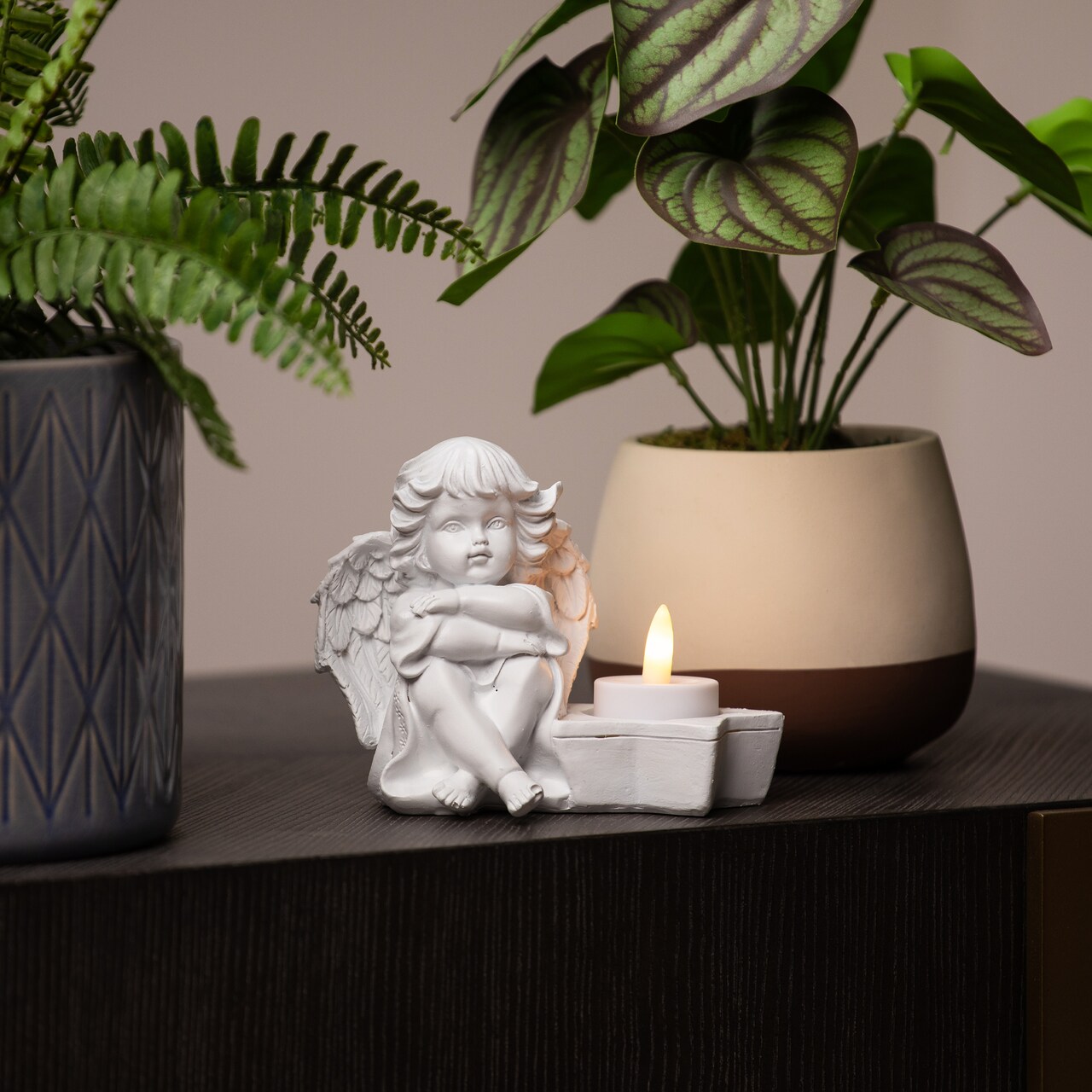 Northlight Cherub Angels Flameless Tealight Candle Holders - 5.5" - Set of 4